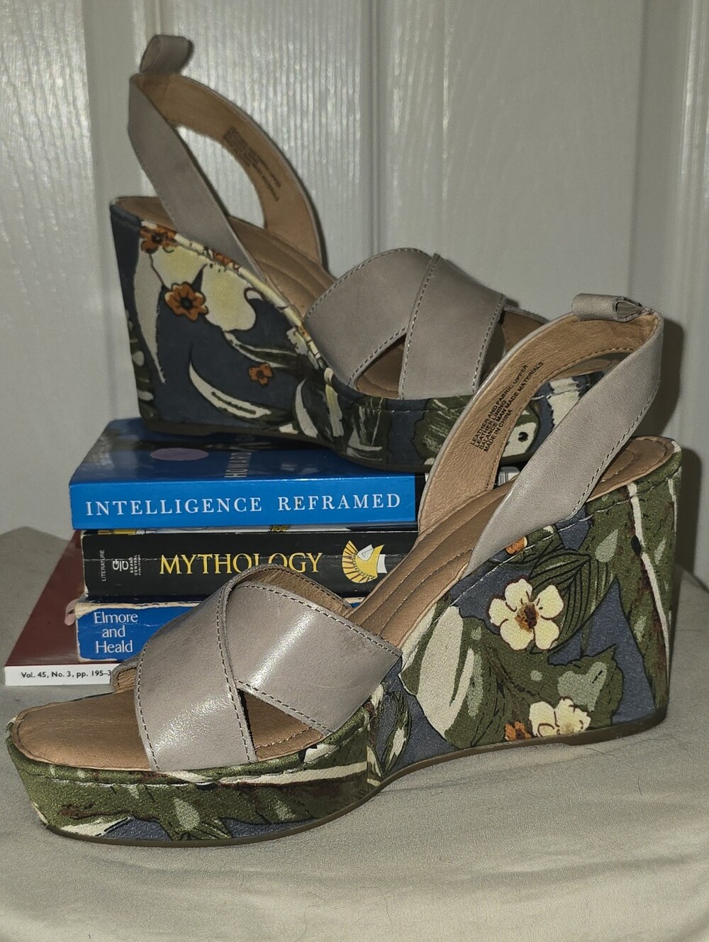 Born Floral Platform Wedge Sandals Leather Slingback Boho Women’s 8M
